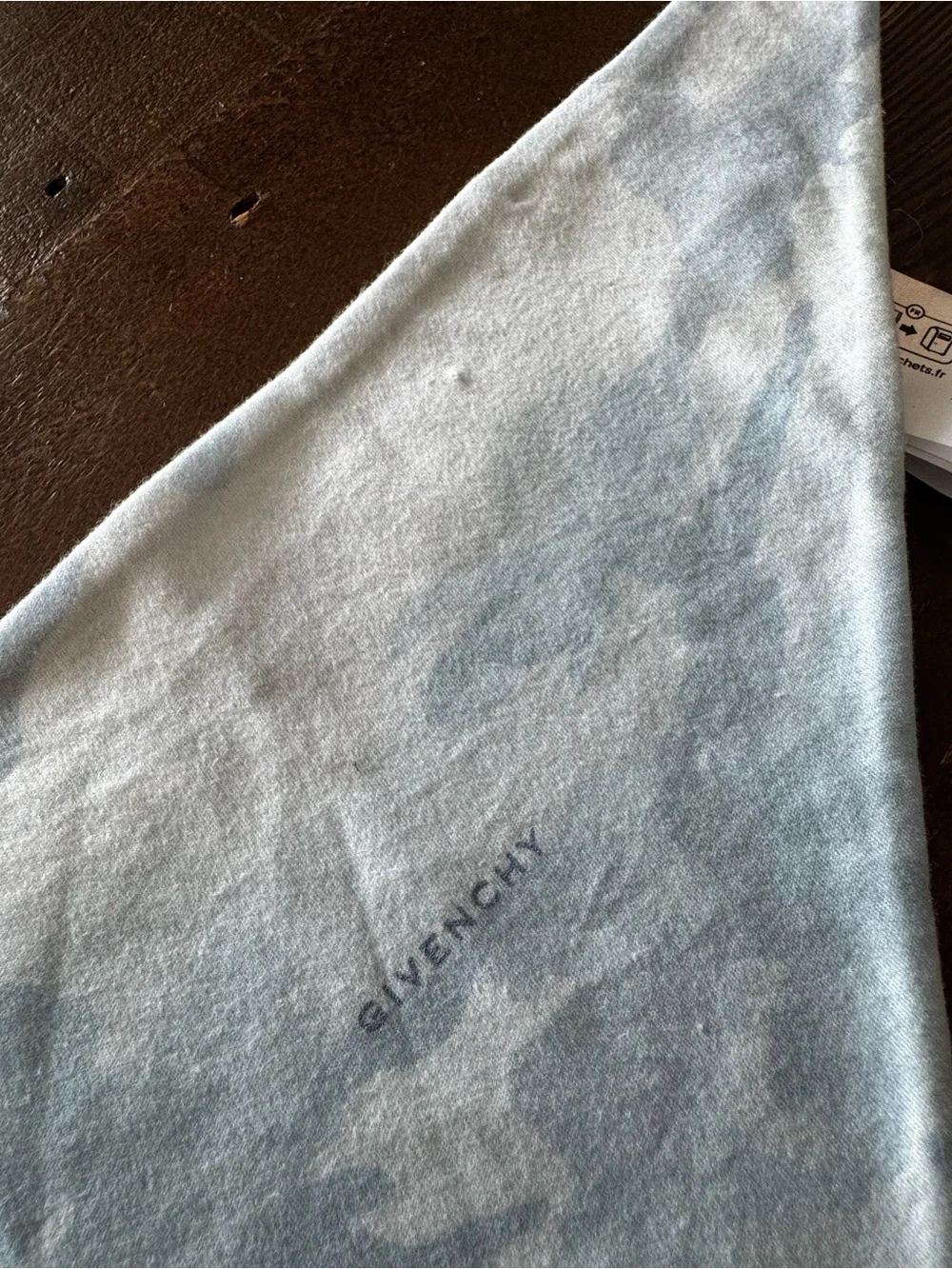 Givenchy Baby Blue/White Camouflage Bandana Bib - Sz 6months